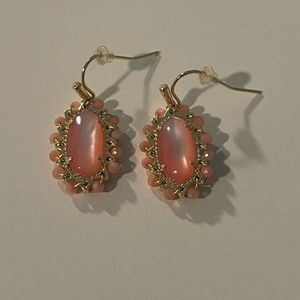 Kendra Scott Beaded Lee Gold Drop Earrings in Rose Mother of Pearl
